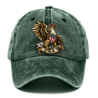 Crowned Eagle USA Shield Classic Cap – Forest Mist