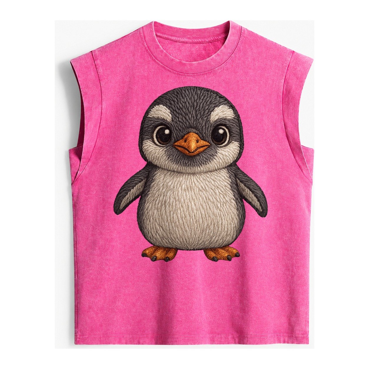 Baby Gentoo Penguin Vintage Washed Tank – Pink