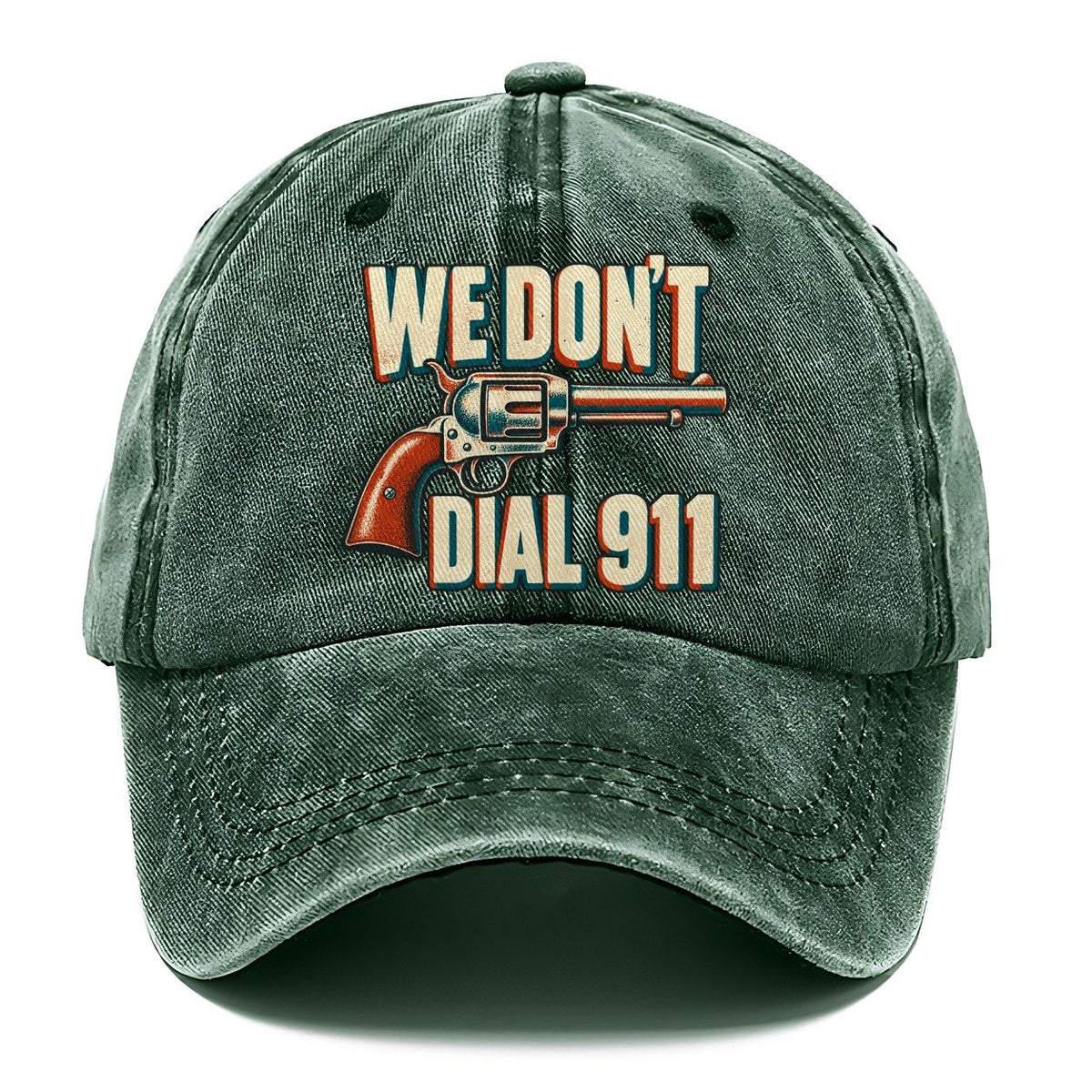 Risograph Offset We Don't Dial 911 Classic Cap – Forest Mist