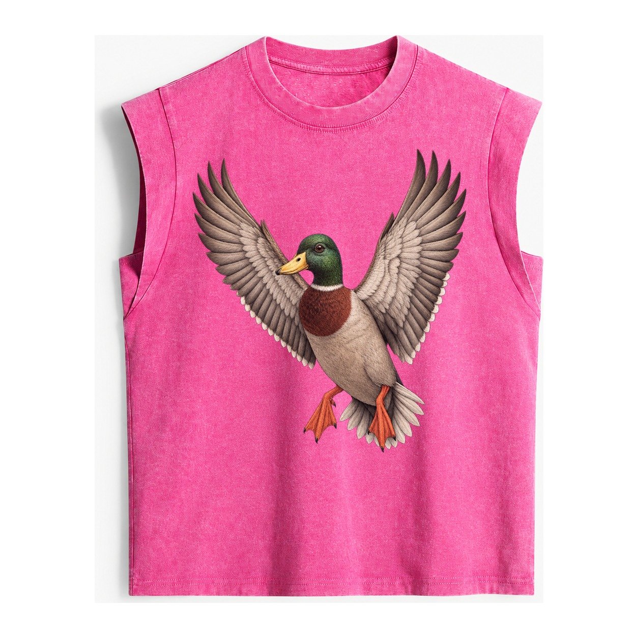 Mallard In Flight Vintage Washed Tank – Pink