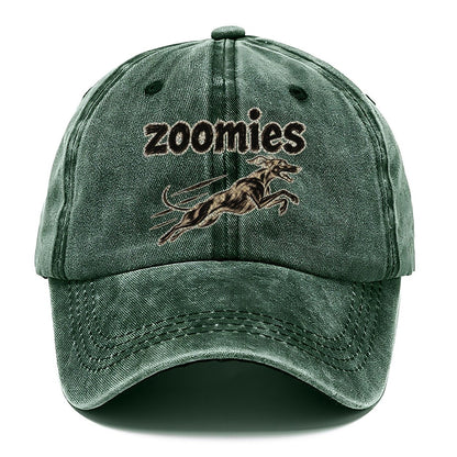 A Small Whippet Silhouette At Full Stretch Mid Sprint Bark For Me Classic Cap – Forest Mist