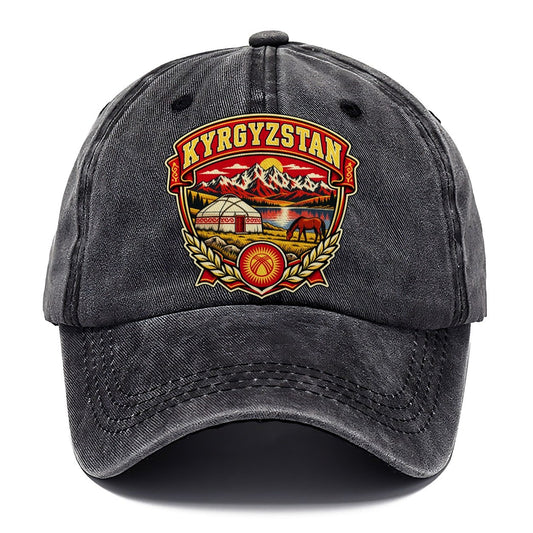 Kyrgyzstan Retro Badge Country Logos Classic Cap – Graphite