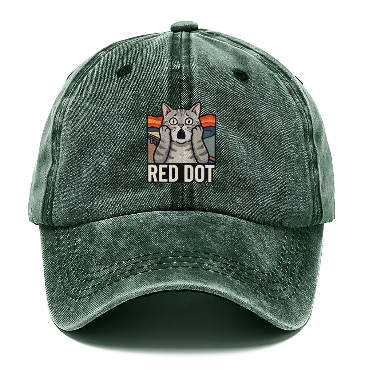 Tabby Cat Scream Red Dot Scream Classic Cap – Forest Mist