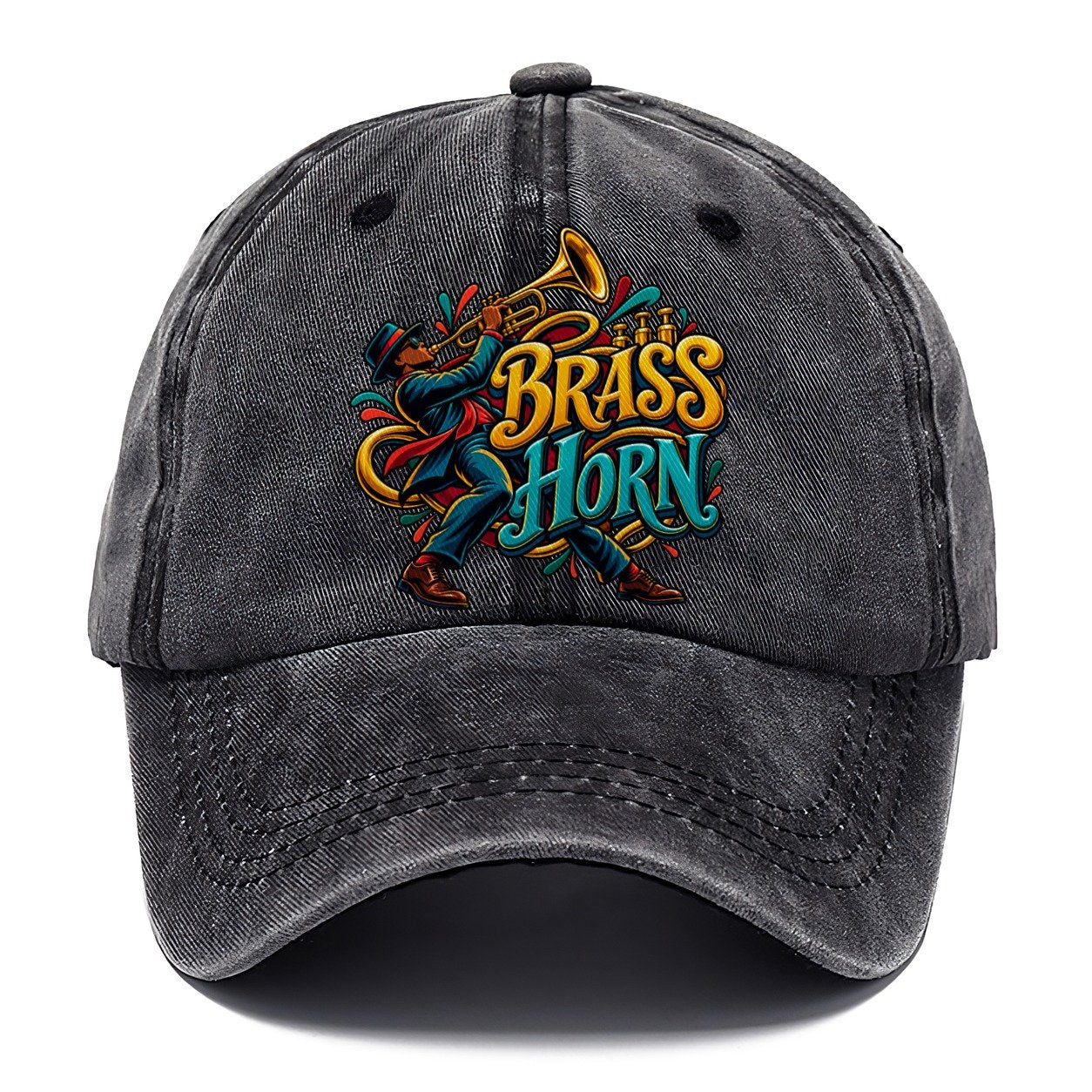Brass Horn Wordmark Music Instruments Classic Cap – Graphite