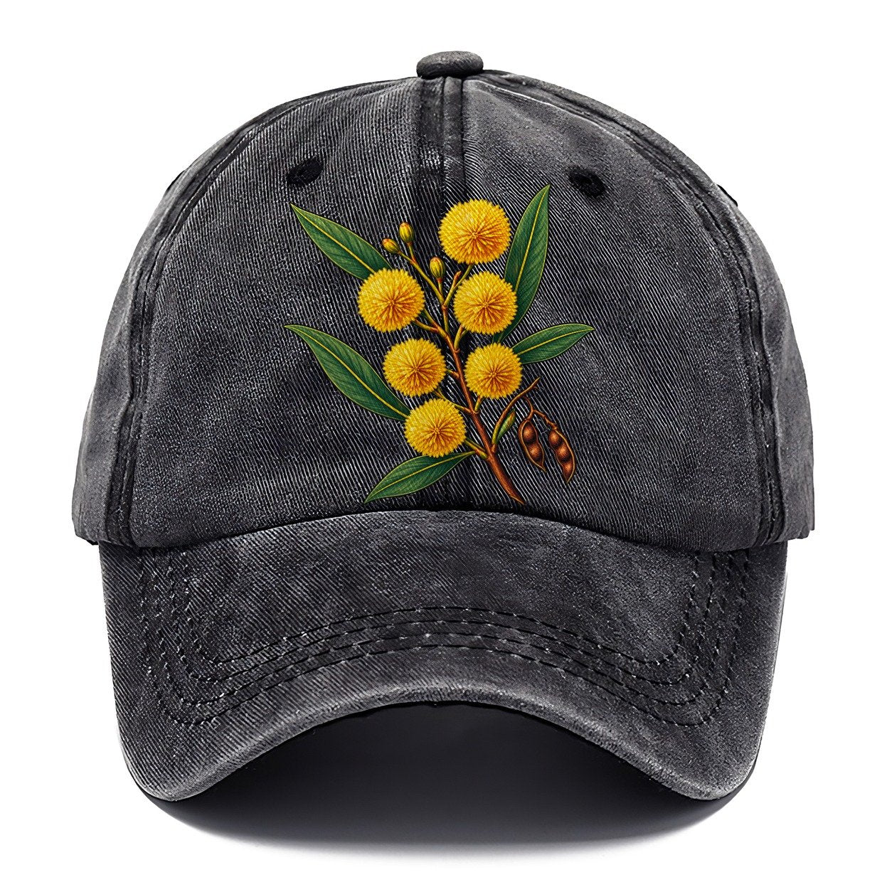 Golden Wattle Flowering Sprig Australia Cultural Icons Classic Cap – Graphite