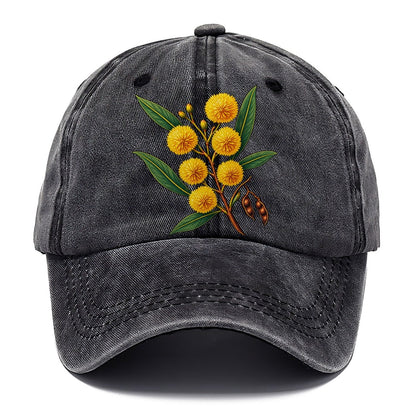Golden Wattle Flowering Sprig Australia Cultural Icons Classic Cap – Graphite
