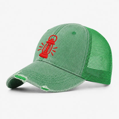 Lantern Guiding Rays Micro Motion Mark Washed Trucker Hat – Ink Green