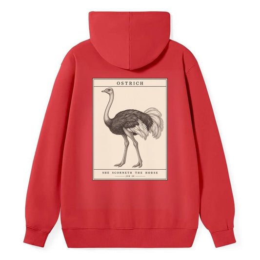 Ostrich Specimen Plate Creature Canticle Classic Pullover Hoodie – Red