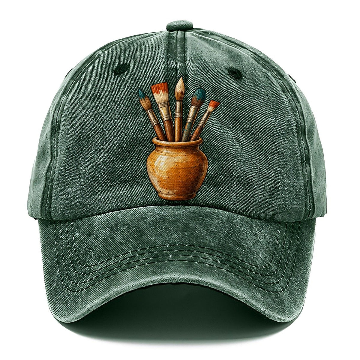 Paintbrush Jar In Ochre Pastimes Companions Classic Cap – Forest Mist