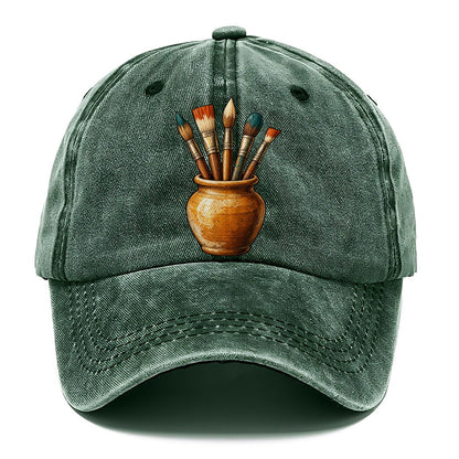 Paintbrush Jar In Ochre Pastimes Companions Classic Cap – Forest Mist
