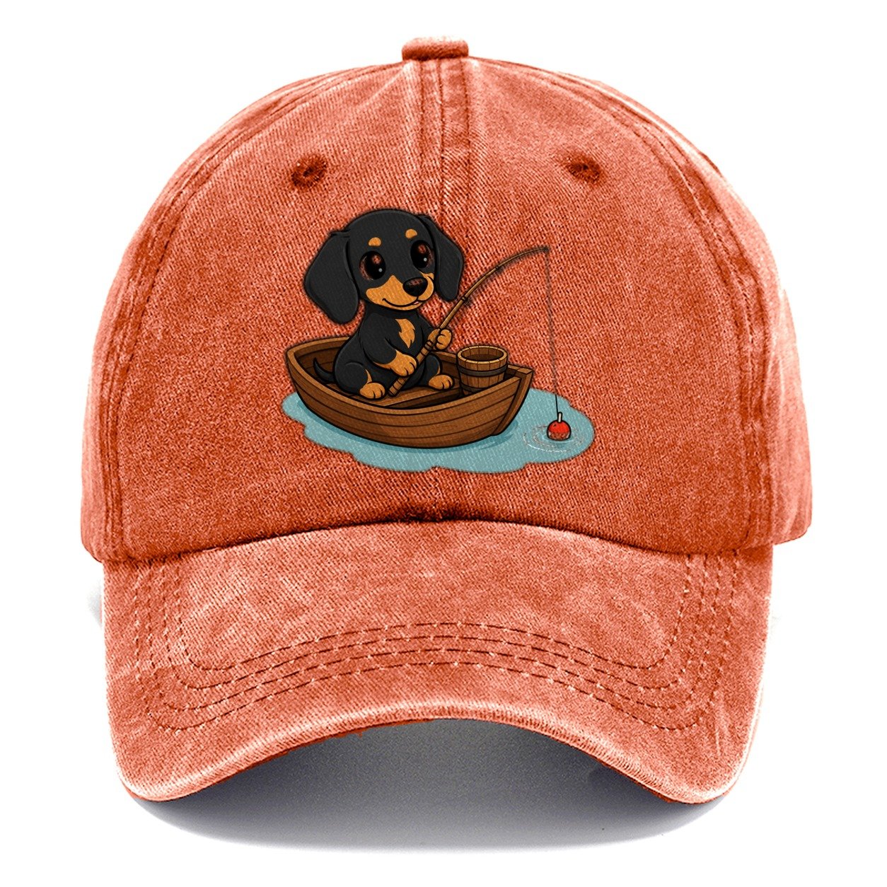 Dachshund Fishing Boat Classic Cap – Terracotta Clay