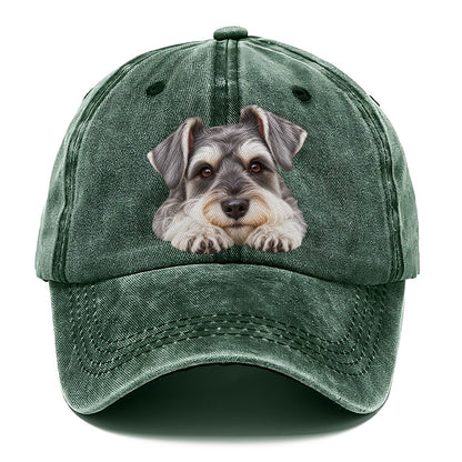 Schnauzer Chin On Paws Character Club Classic Cap – Forest Mist