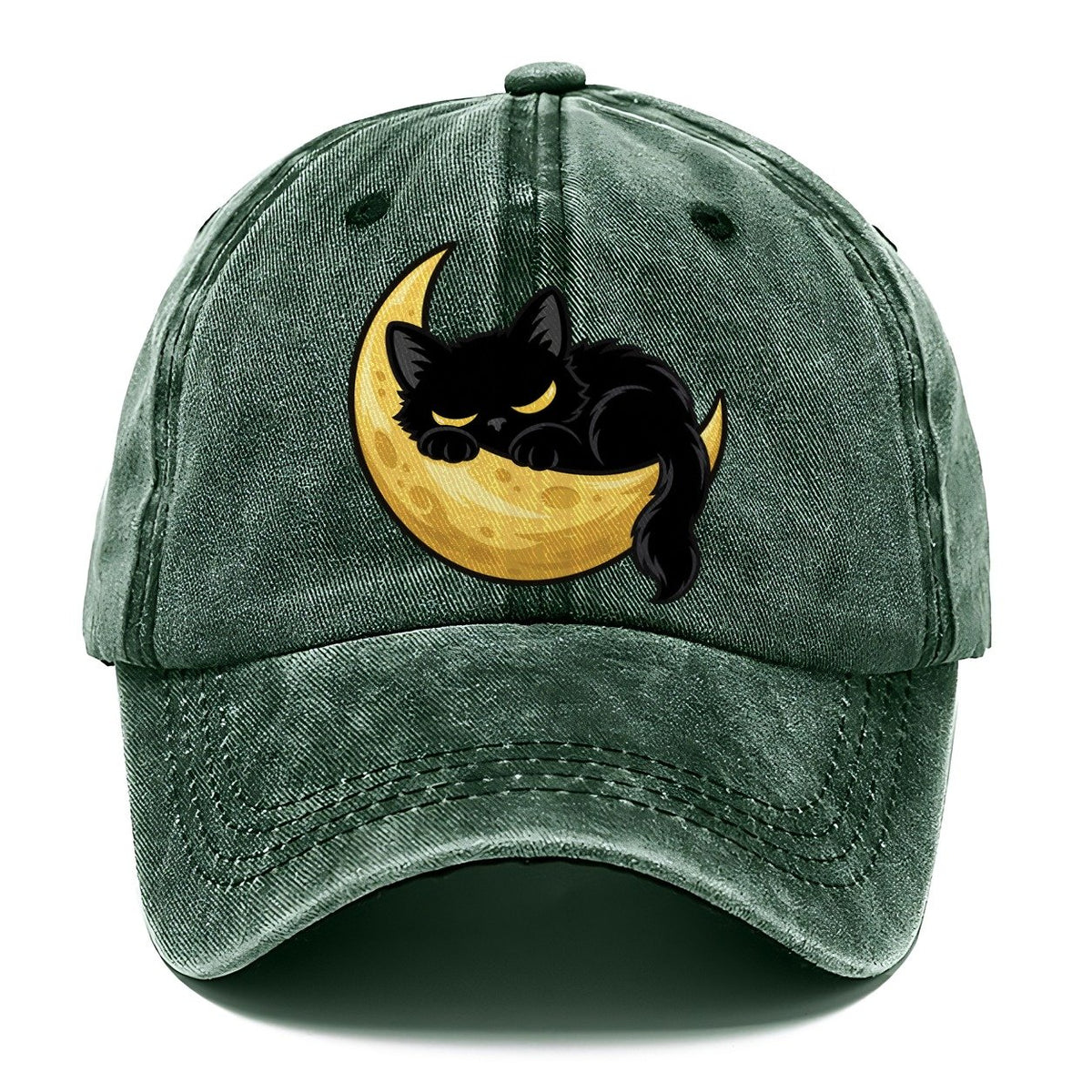 Black Cat Crescent Moon Fan Favorites Classic Cap – Forest Mist