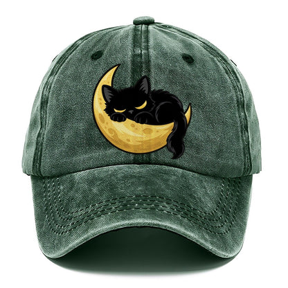 Black Cat Crescent Moon Fan Favorites Classic Cap – Forest Mist
