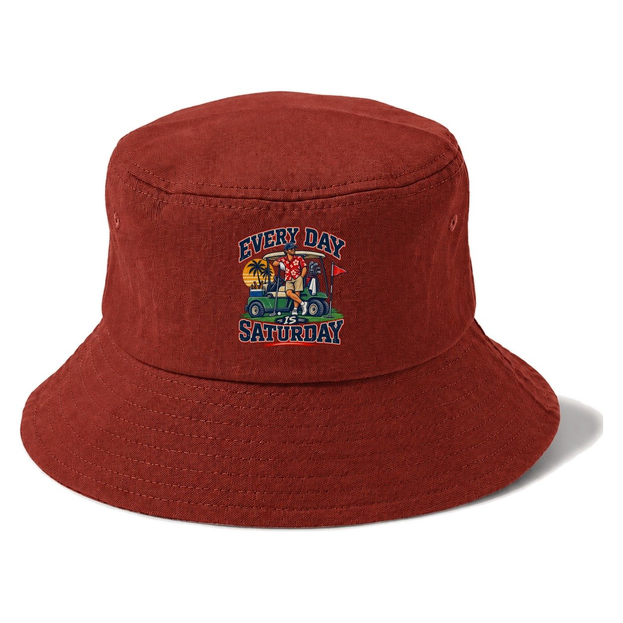 Every Day Is Saturday Golf Life Bucket Hat – Red