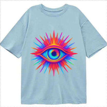 Rainbow Third Eye Prismatic Eye Radiating Spectrum Colors Re Classic T-shirt – Light Blue