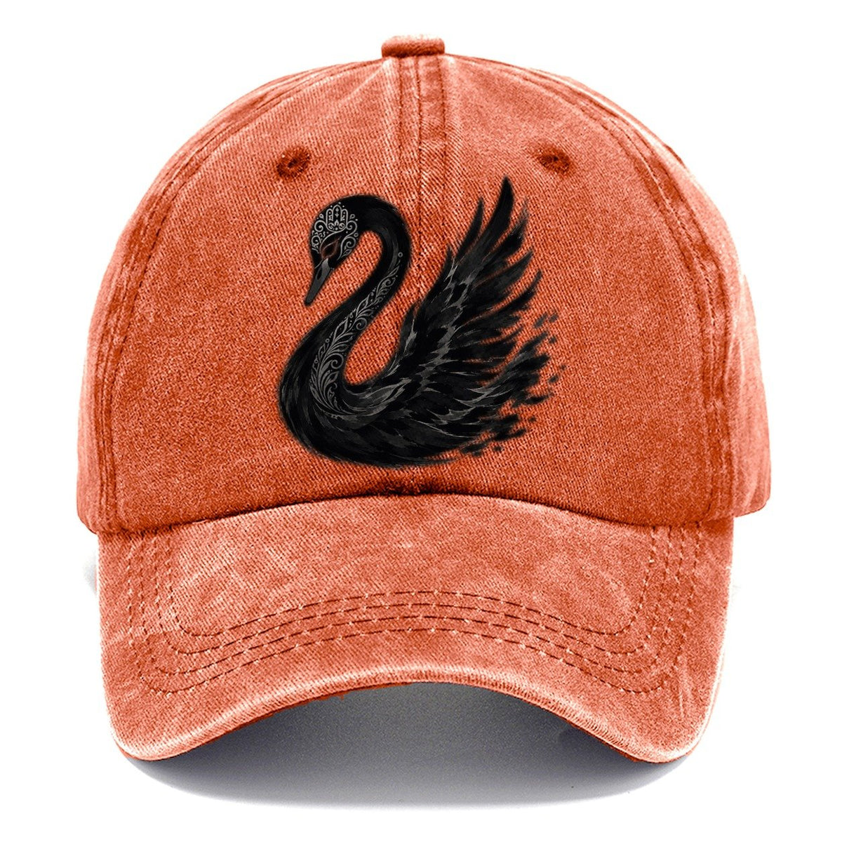 Hamsa Swan Gestural Marks Classic Cap – Terracotta Clay