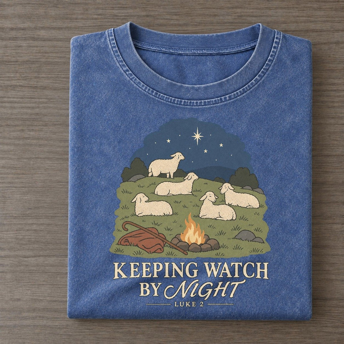 Keeping Watch By Night The Counting Gate Vintage T-shirt – Washed Blue