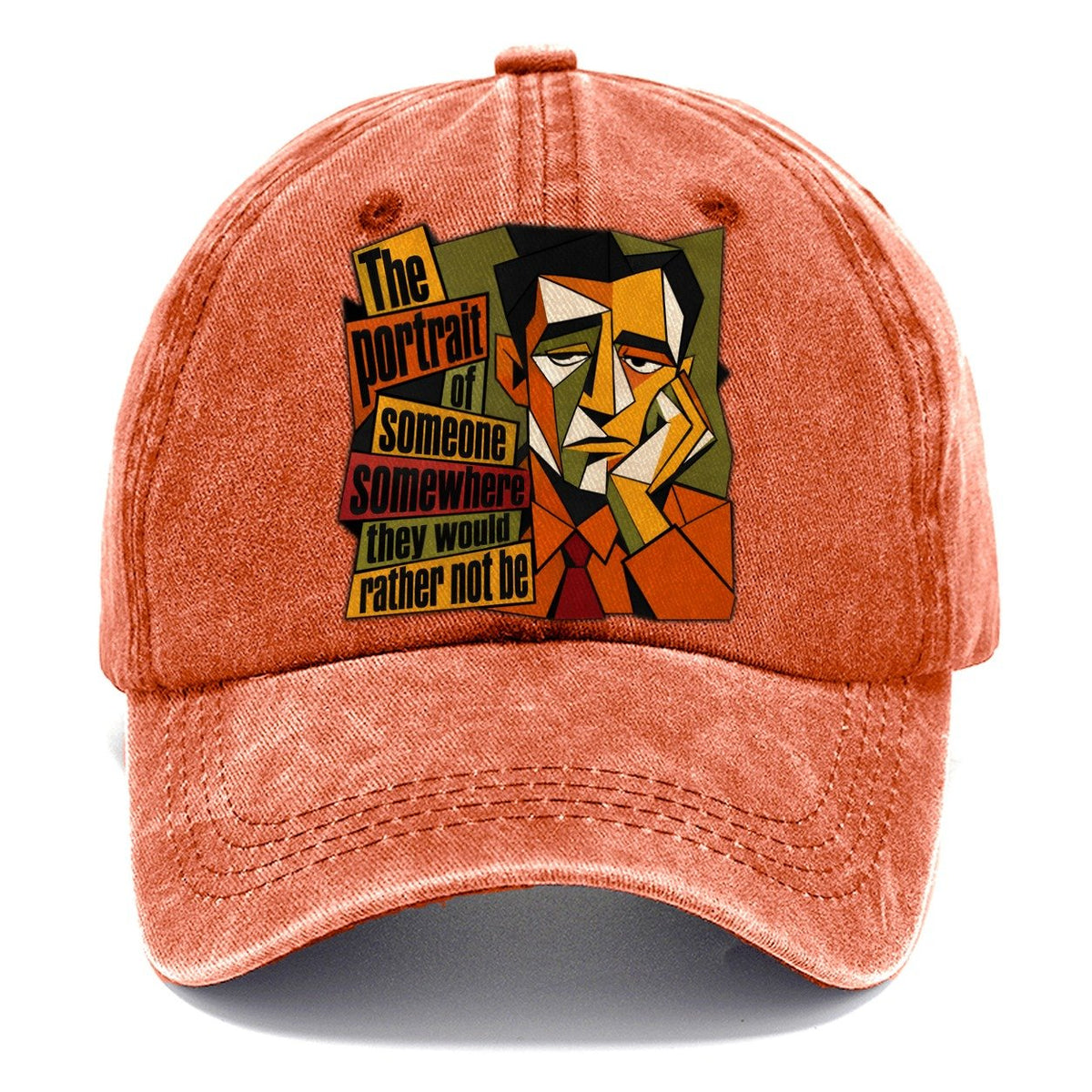 Bored Office Man Portrait Classic Cap – Terracotta Clay