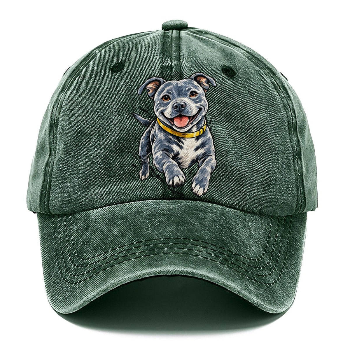 Staffordshire Bull Terrier Expressive Ink Classic Cap – Forest Mist