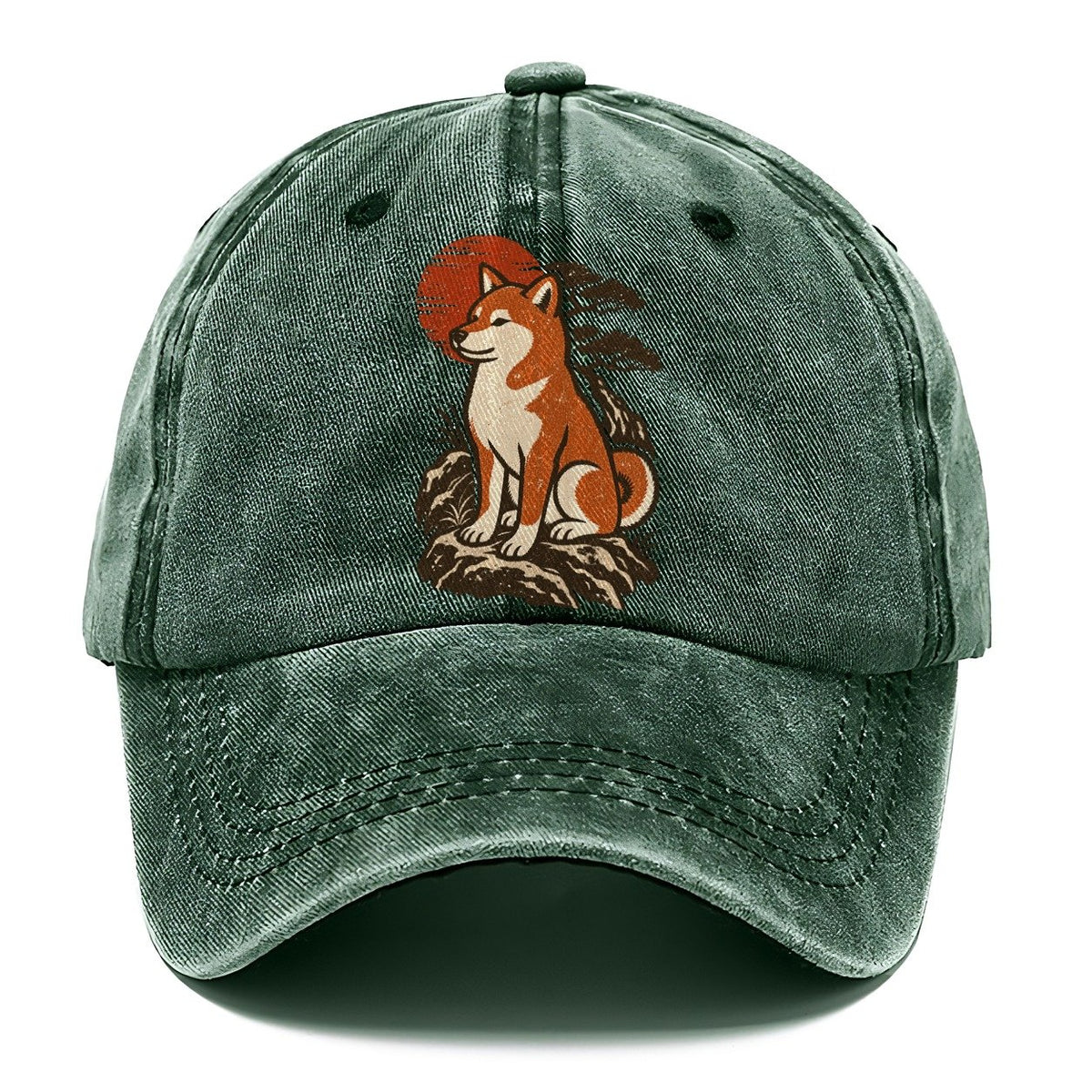 Shiba Inu Red Sun Classic Cap – Forest Mist