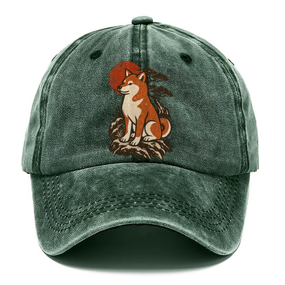 Shiba Inu Red Sun Classic Cap – Forest Mist