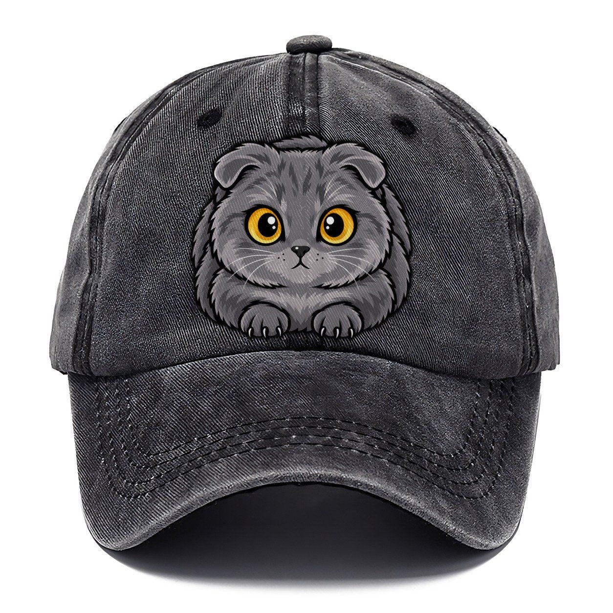 Scottish Fold Loaf Peeking Cats Classic Cap – Graphite