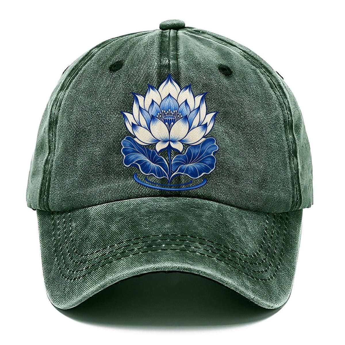 Lotus In Blue Quiet Wards Heritage Classic Cap – Forest Mist