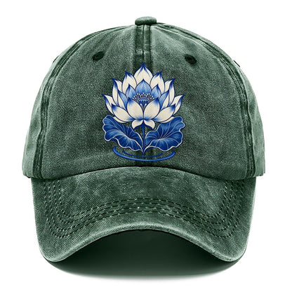 Lotus In Blue Quiet Wards Heritage Classic Cap – Forest Mist