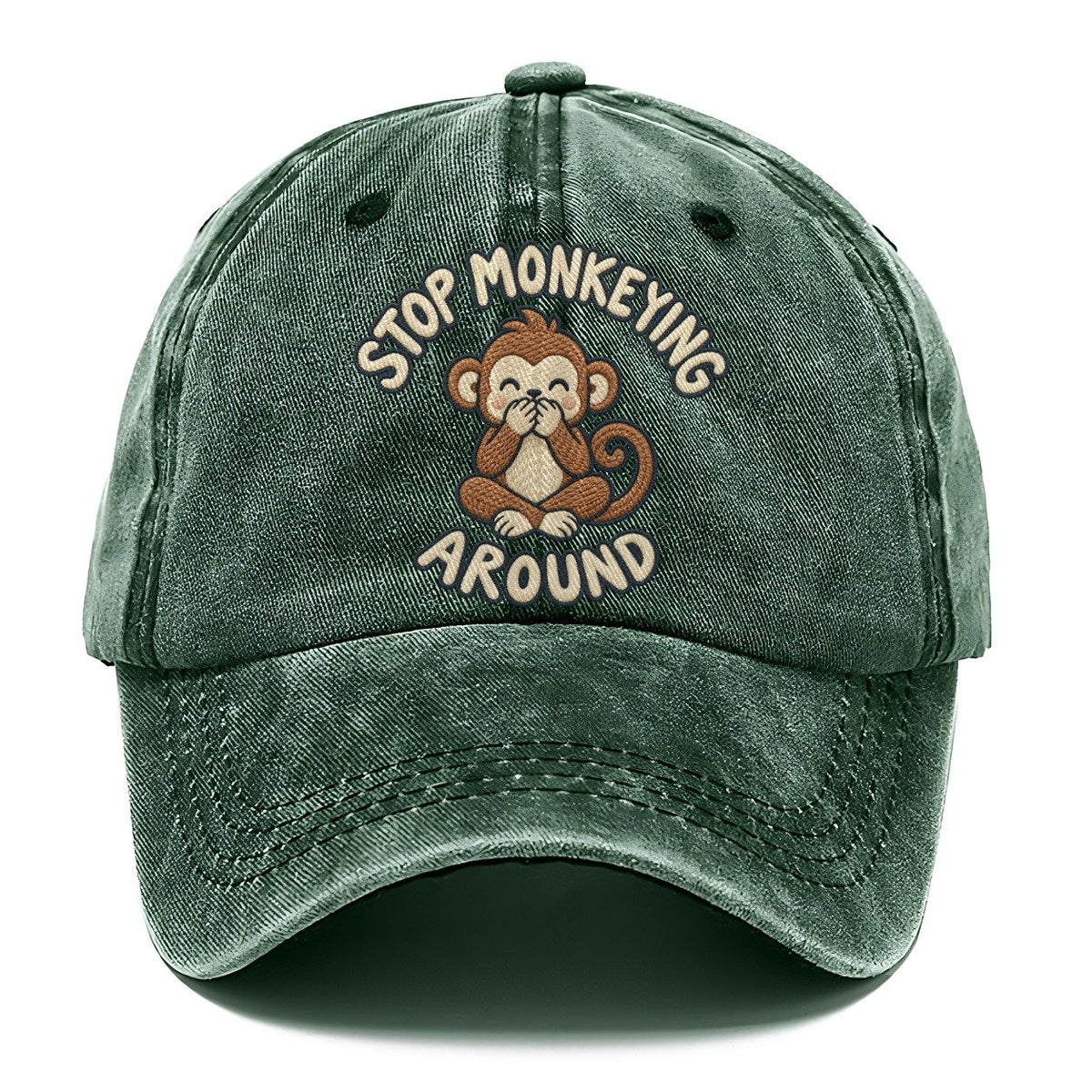 Monkey Animal Puns Classic Cap – Forest Mist