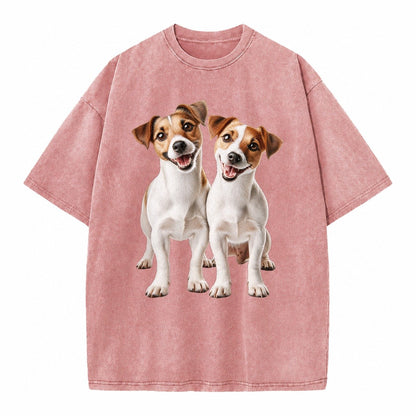 Two Jack Russels Vintage T-shirt – Dusty Rose