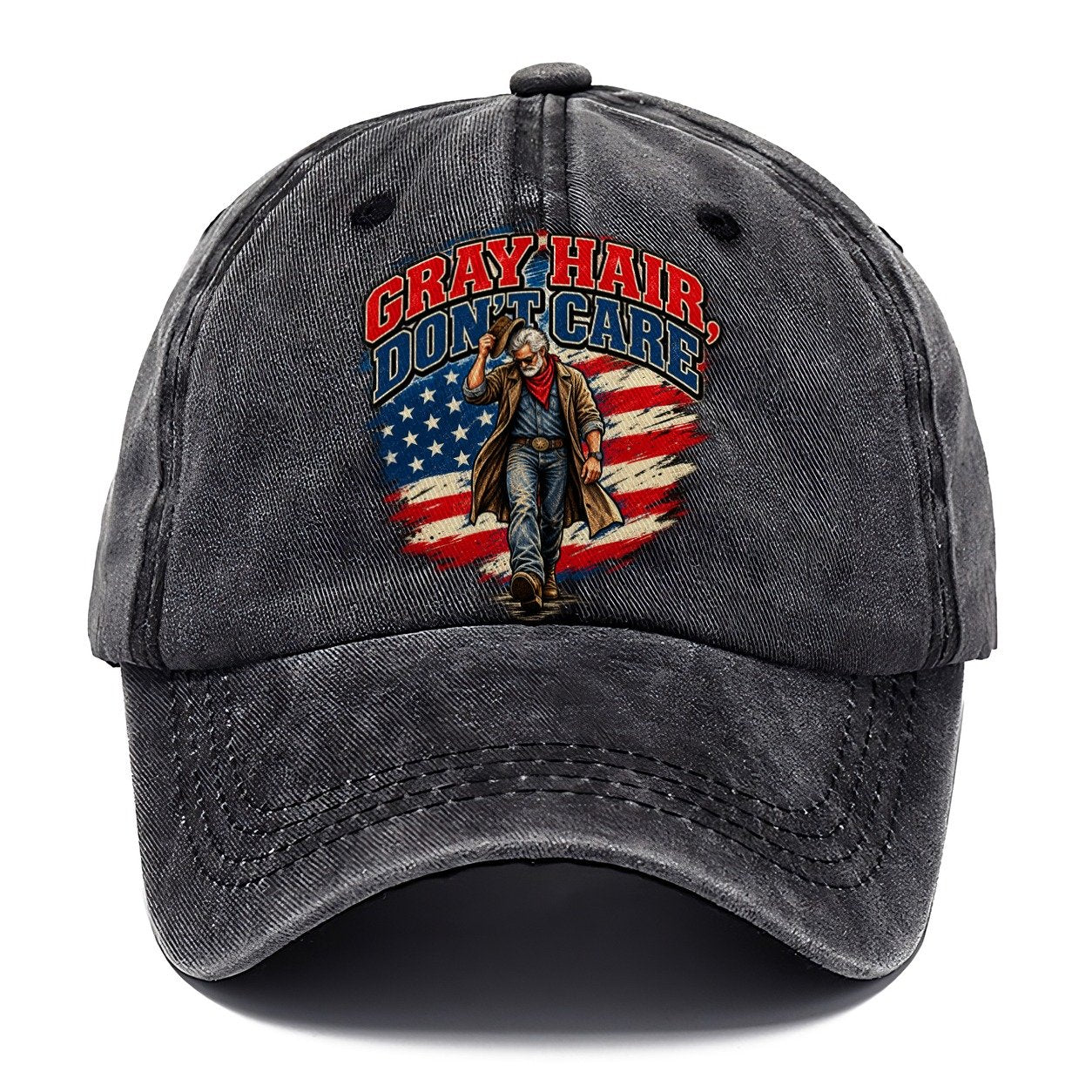 Gray Hair Don T Care Old Man Strong Classic Cap – Graphite