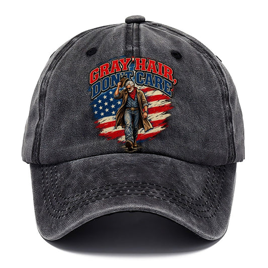 Gray Hair Don T Care Old Man Strong Classic Cap – Graphite