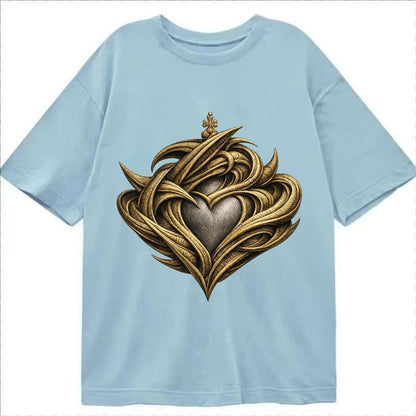 Abstract Claddagh Symbol Washed Classic T-shirt – Light Blue