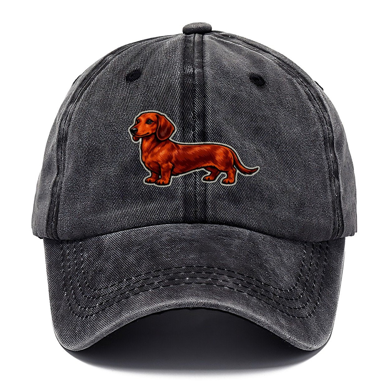 Red Smooth Dachshund Classic Cap – Graphite