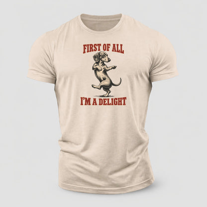 Dachshund Dog Declarations Cotton T-Shirt – Sand