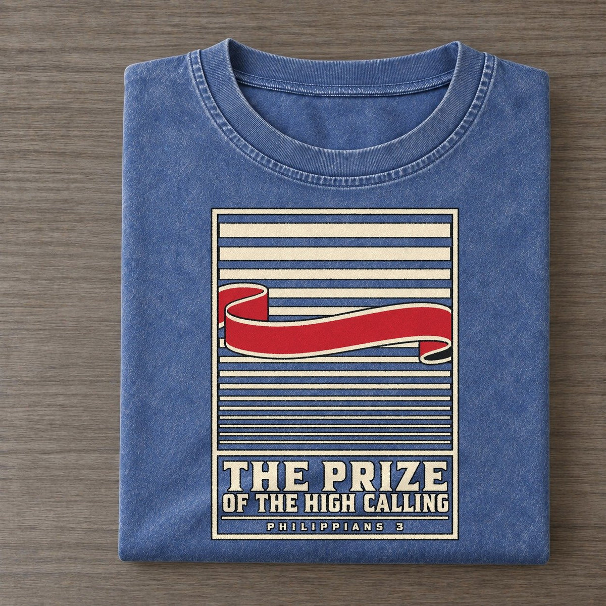The Prize Of The High Calling Pit Board Parables Vintage T-shirt – Washed Blue