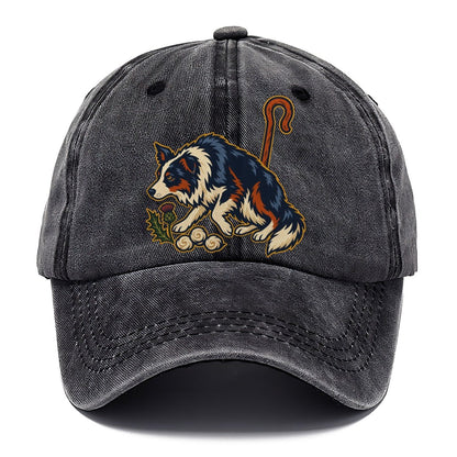 Shepherd Crook Sheepdog And Wool Sprig Uk Culture Heritage Classic Cap – Graphite