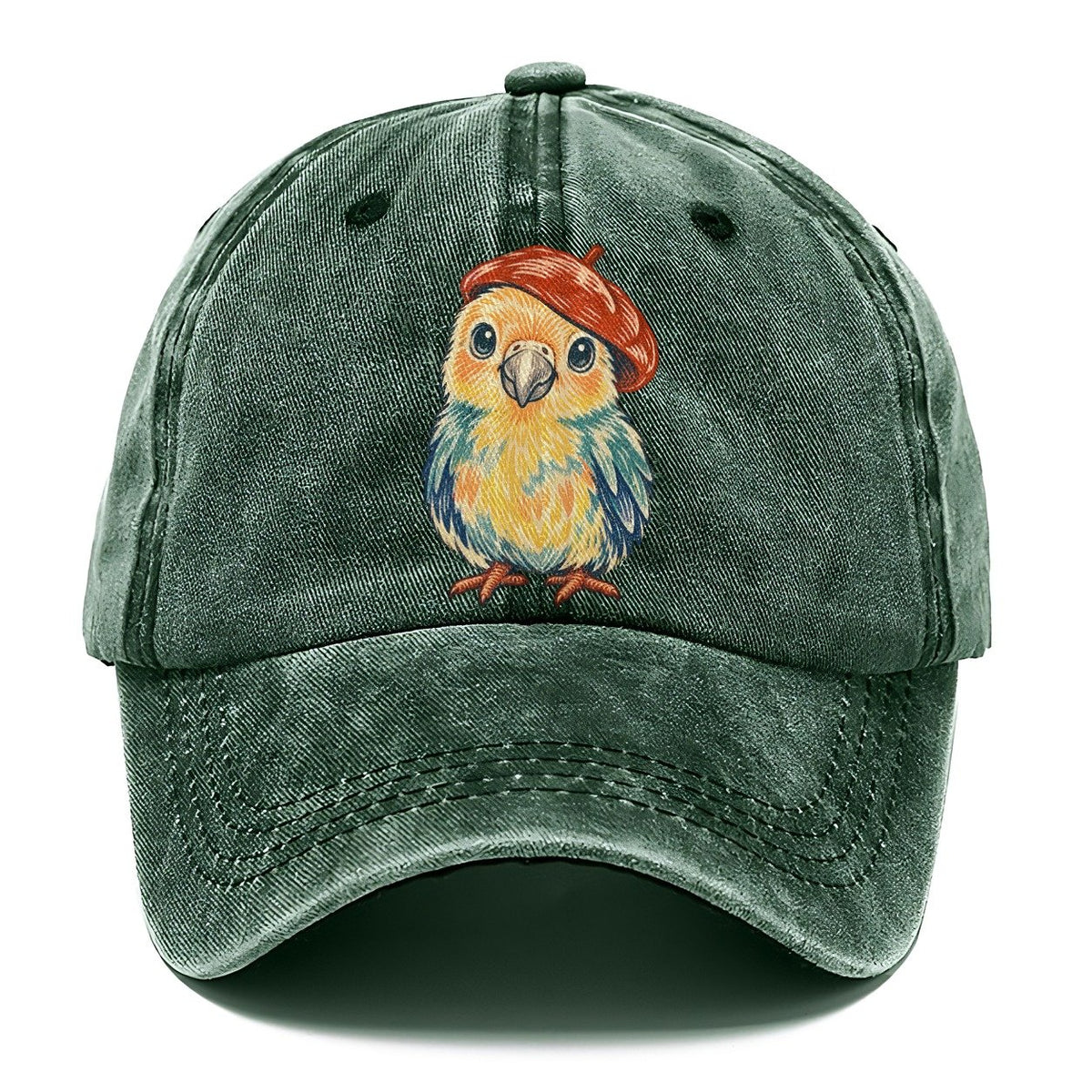 Chick in Red Beret Classic Cap – Forest Mist