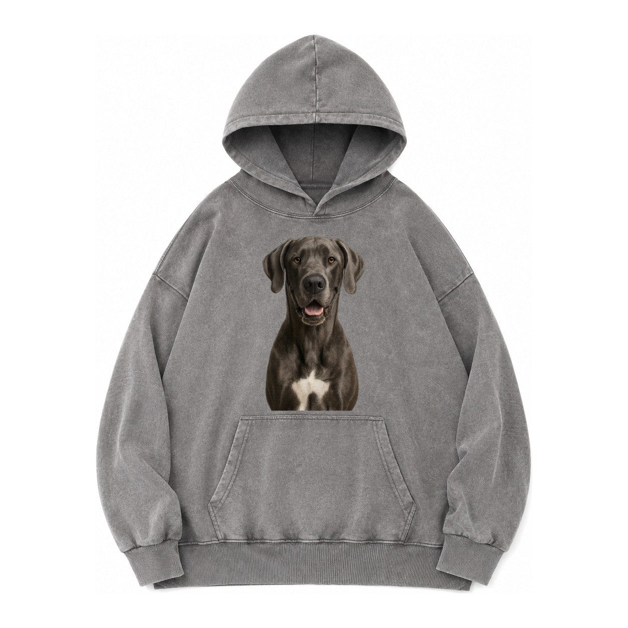 Great Dane Gentle Giant Noble Heart Vintage Washed Hoodie – Grey