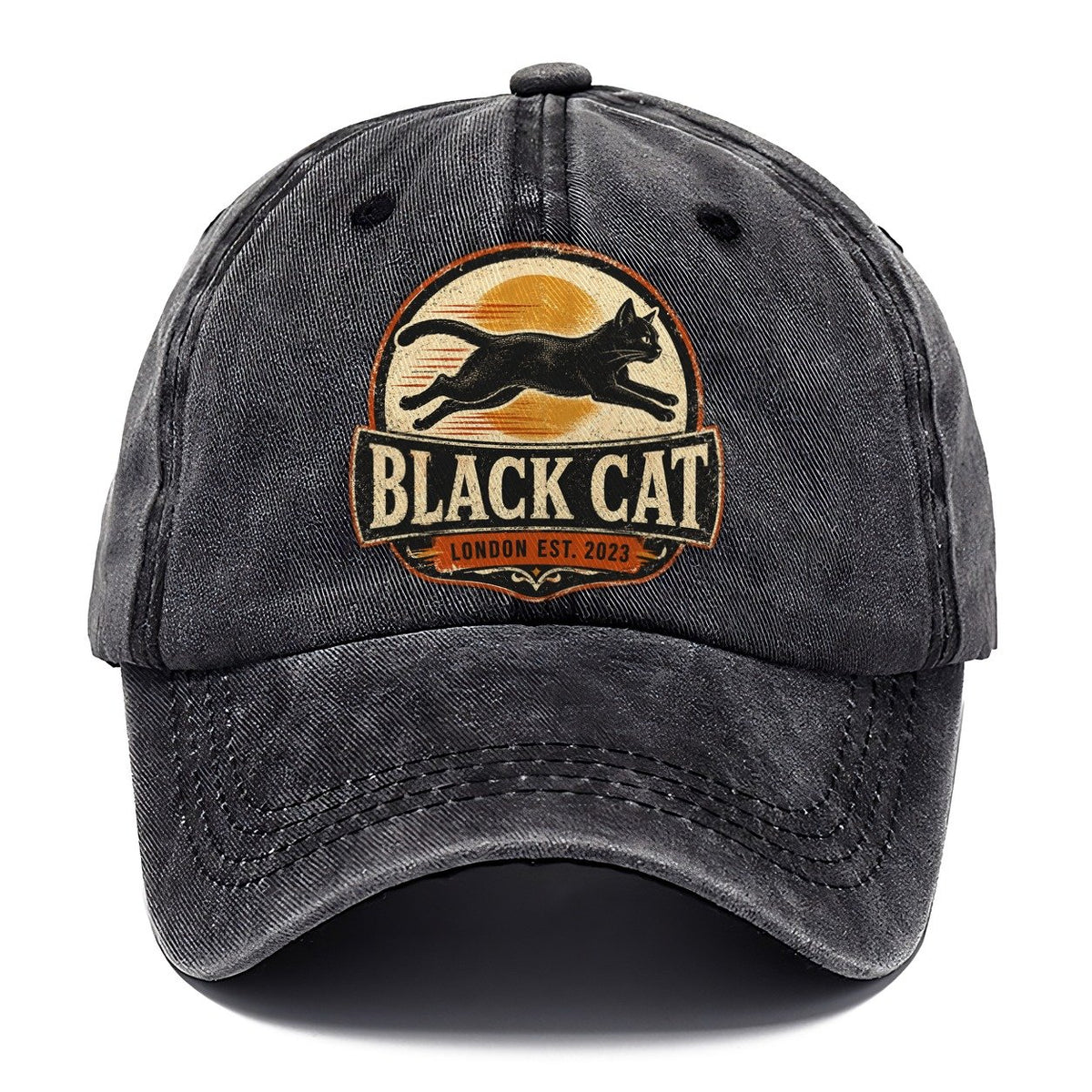 Vintage Running Black Cat London Classic Cap – Graphite
