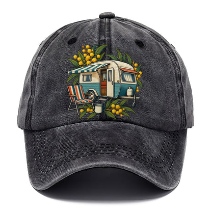 Retro Caravan Folding Chair And Enamel Mug Australia Cultural Icons Classic Cap – Graphite