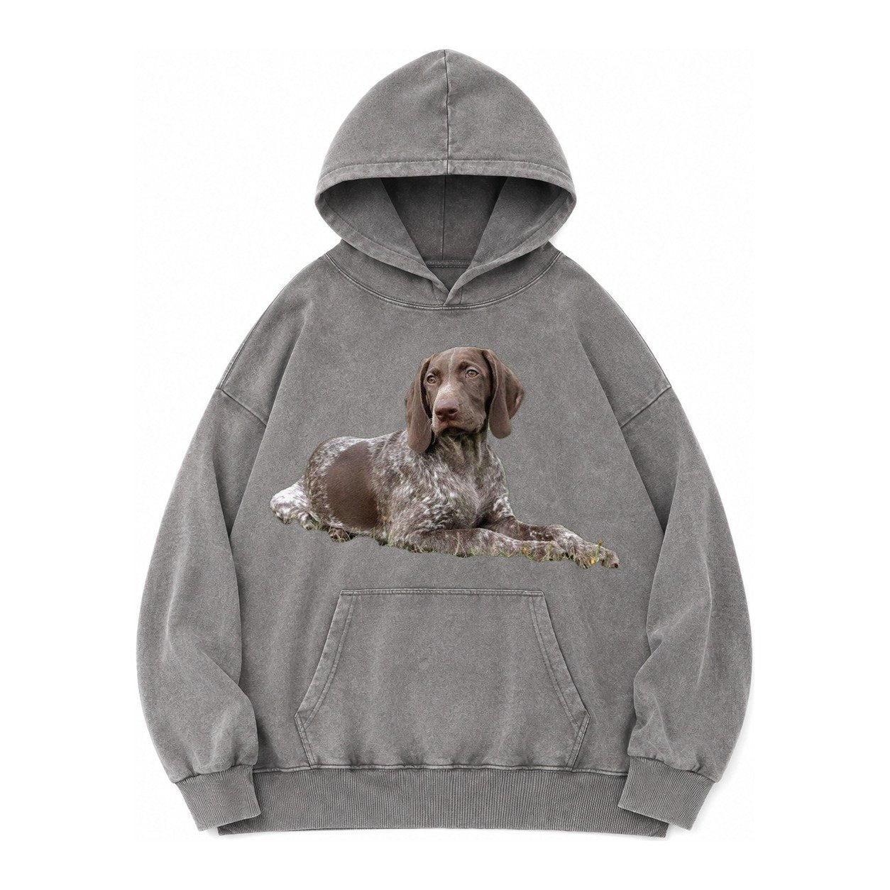 German Shorthaired Pointer 2 Vintage Washed Hoodie – Grey