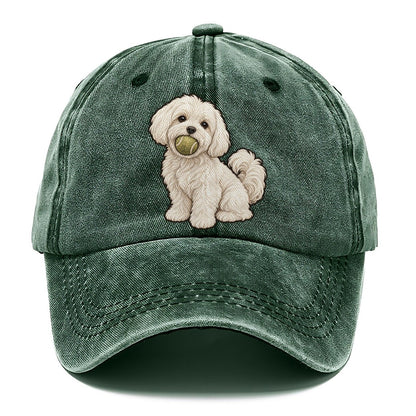 Maltese Tennis Ball Fan Favorites Classic Cap – Forest Mist