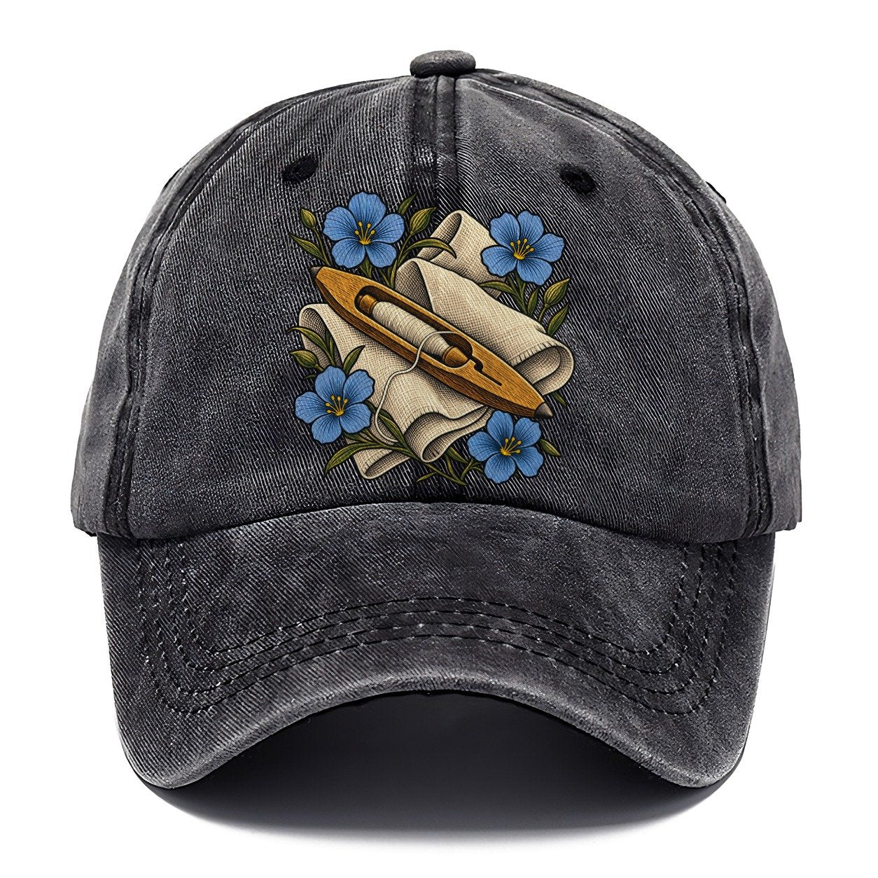 Ulster Linen Shuttle And Flax Uk Culture Heritage Classic Cap – Graphite