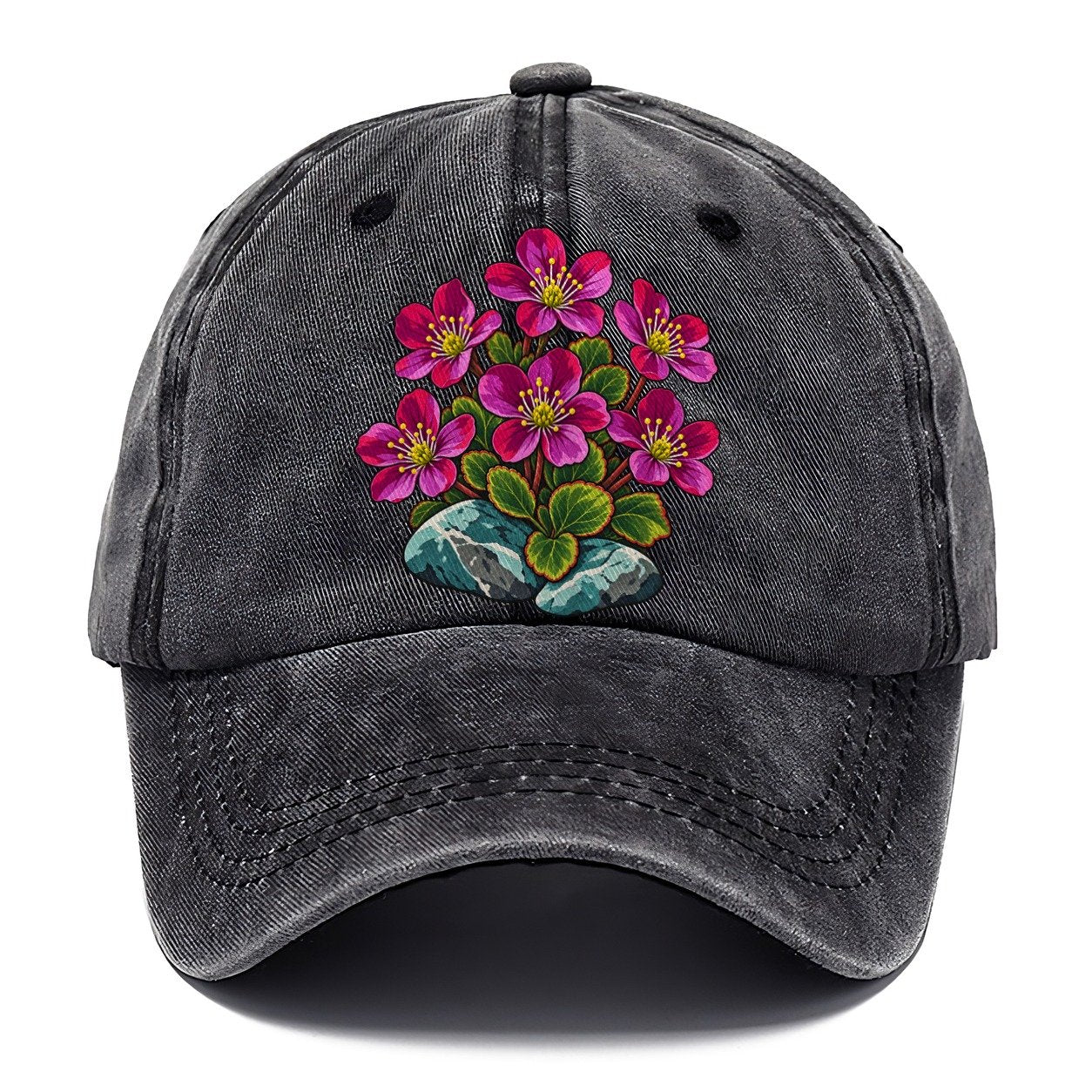 Nunavut Purple Saxifrage Canada Cultural Icons Classic Cap – Graphite