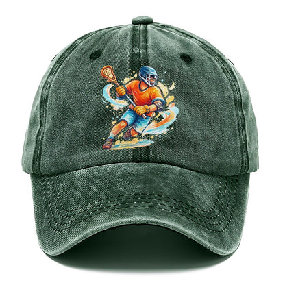 Lacrosse Player Cradling Stick Classic Cap – Forest Mist