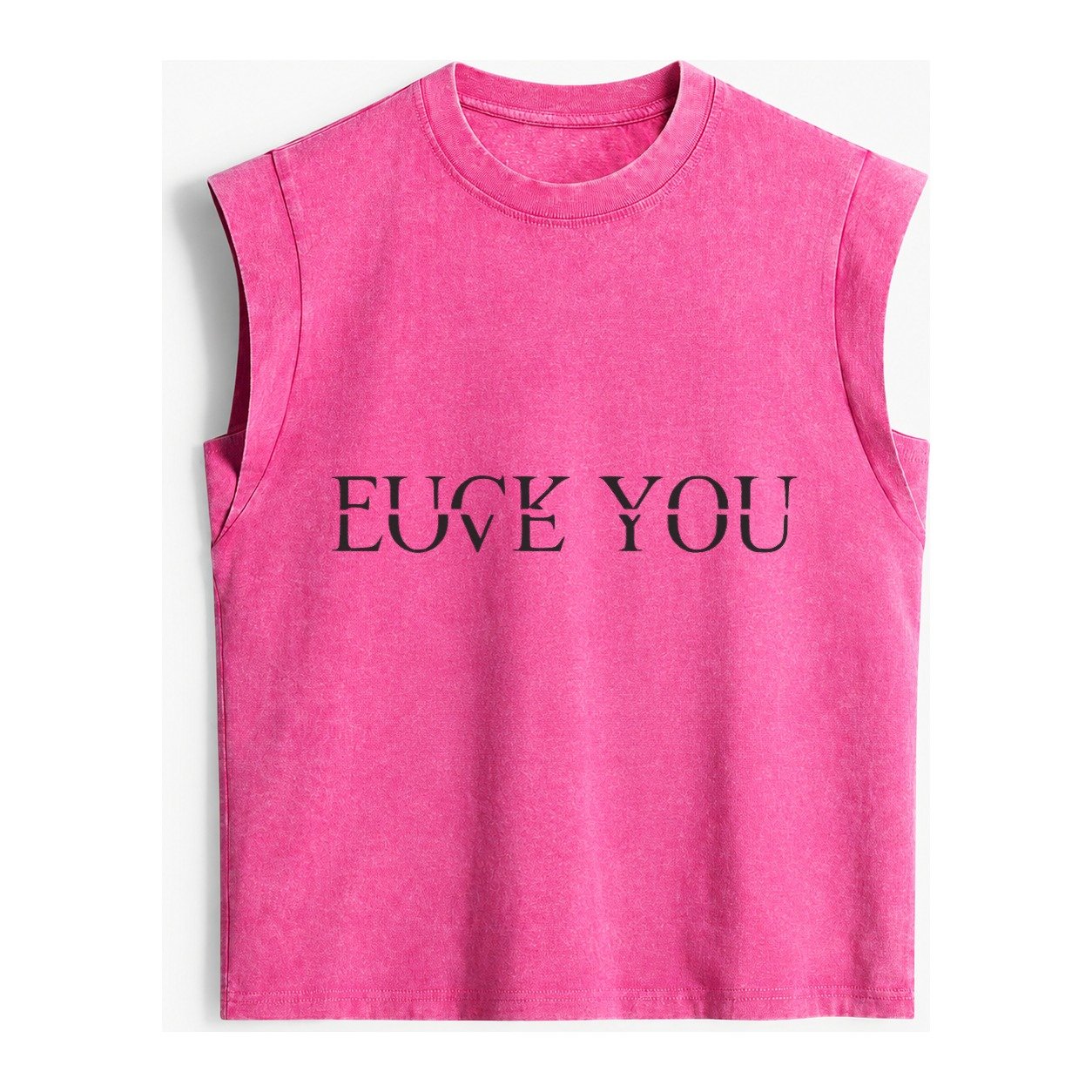 Fuck Love You Vintage Washed Tank – Pink