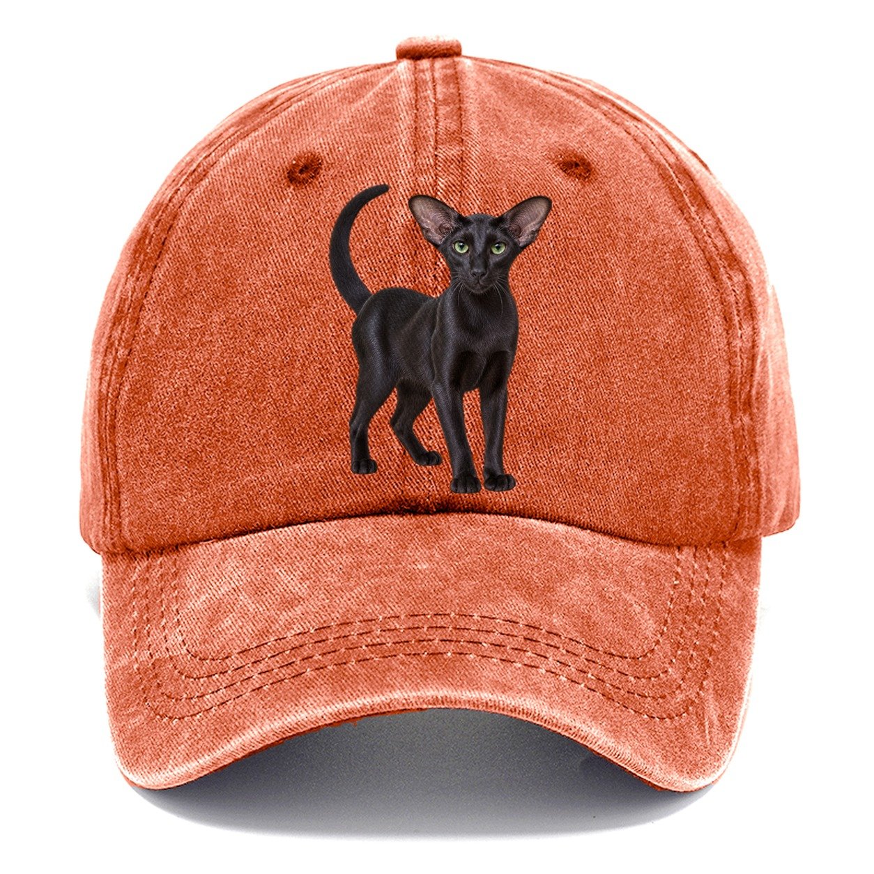 Oriental Shorthair Standing Three Quarter Realistic Cat Portrait Classic Cap – Terracotta Clay
