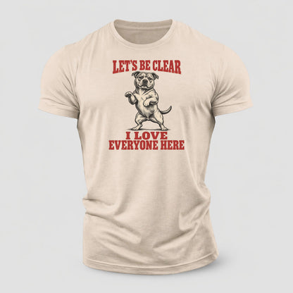 Staffordshire Bull Terrier Dog Declarations Cotton T-Shirt – Sand